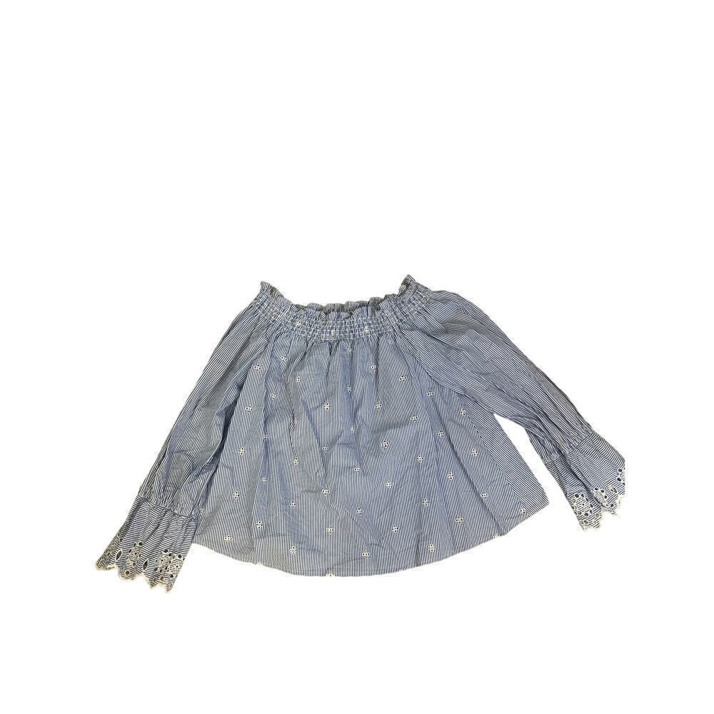 BP off the shoulder Cotton Top with decorative embroidery & sleeves Womens Large - Picture 2 of 6